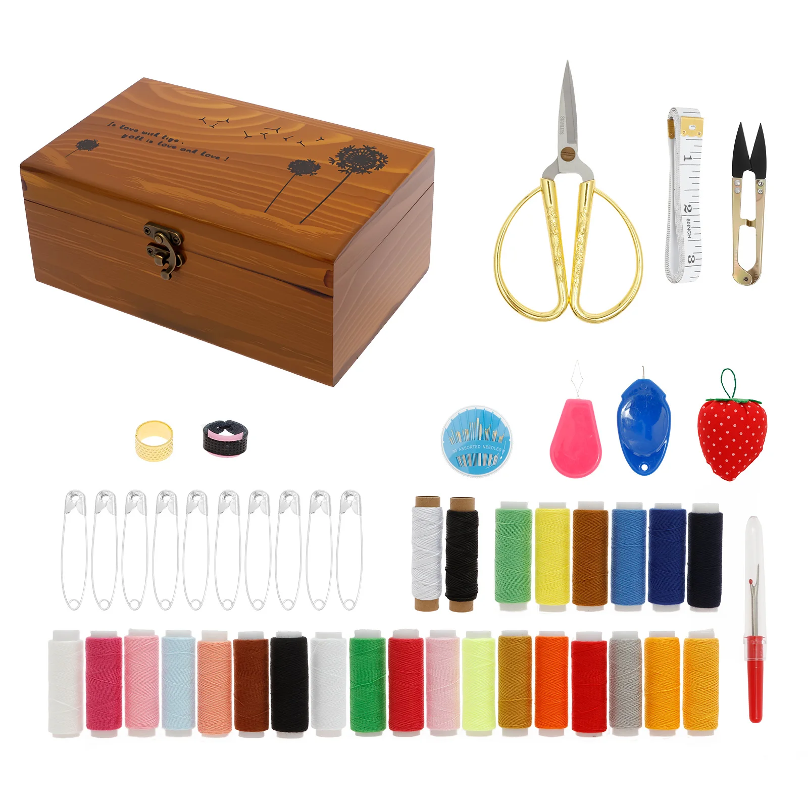 

Набор деревянных швейных коробок-органайзеров ​ с полными аксессуарами для начинающих, универсальные инструменты для ручного шитья и ремонта, органайзер для швейной стойки