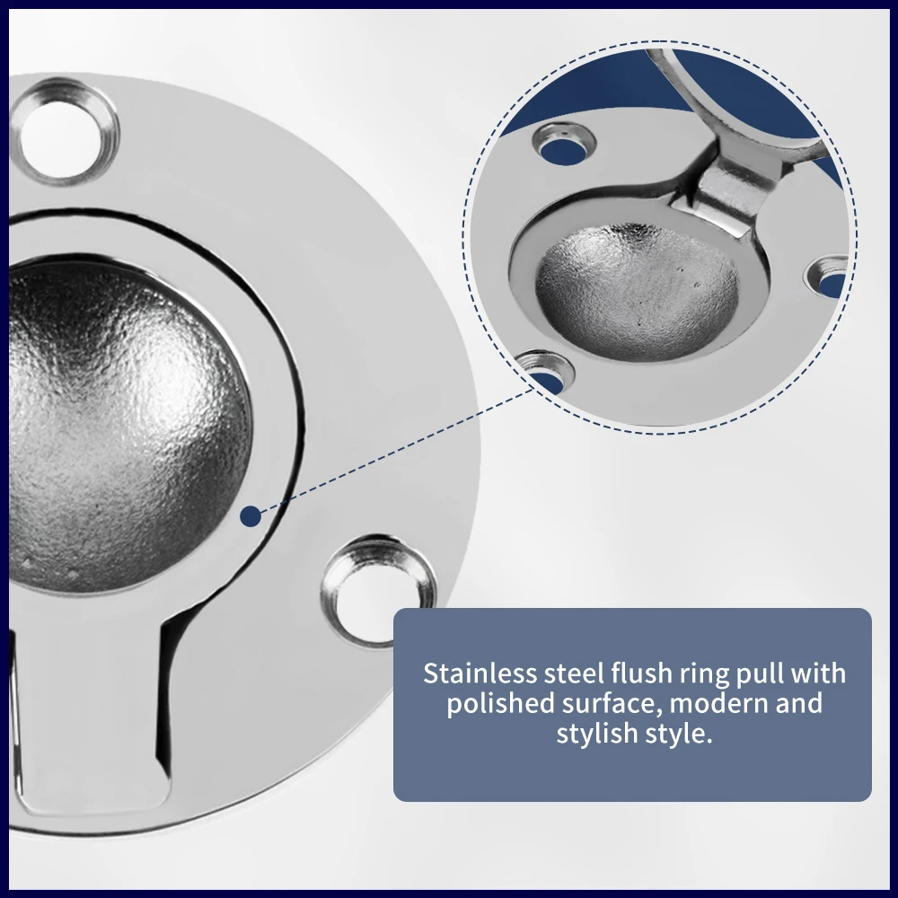 316 Stainless Steel Round Pull Ring Boat 50mm Round Hatch Flush Lift Ring Marine Accessories Pull Ring Lift Handle image 6