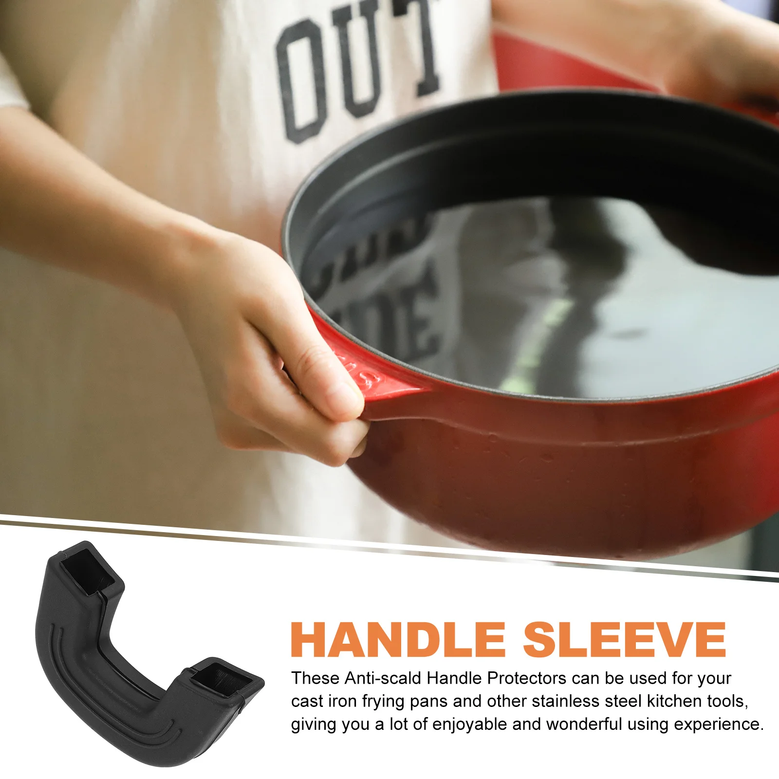 

4Pcs Heat-Resistant Pot Handle Sleeves Anti-Scald Non-Slip Kitchen Handle Protectors for Frying Pan Cooker Use