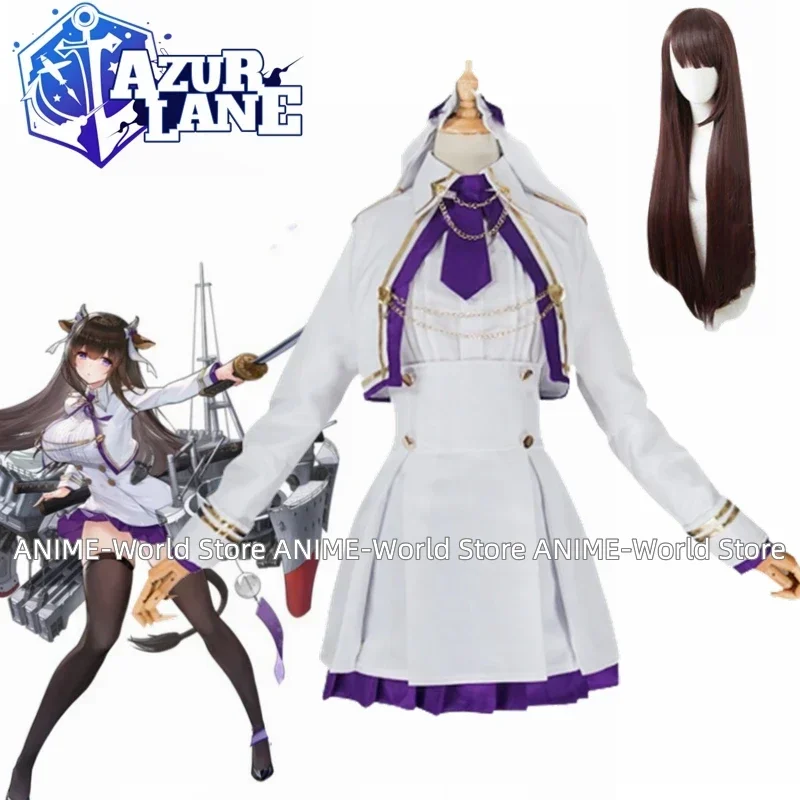 

Game Azur Lane IJN Kashino Cosplay Costume Dress Custom size Wig