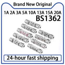 10PCS BS1362 British 1A 3A 5A 10A 13A 20A 2A 6x25MM Sand Filled Explosion Proof Plug Ceramic Fuse Tube in Stock
