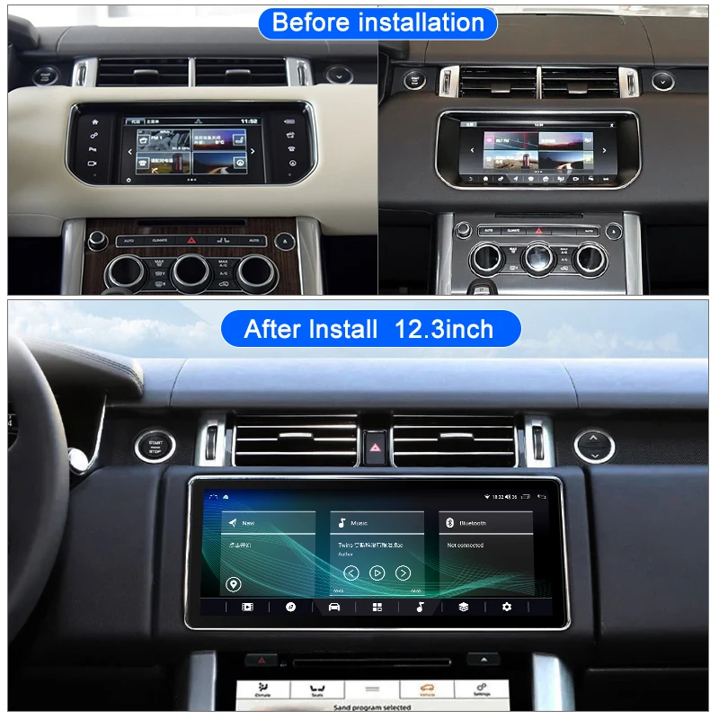 For Range Rover Sport L 494 2013-2017  12.3-inch Car Radio Multimedia Video Player Android 13 GPS Navigation Stereo 4G WIFI DSP