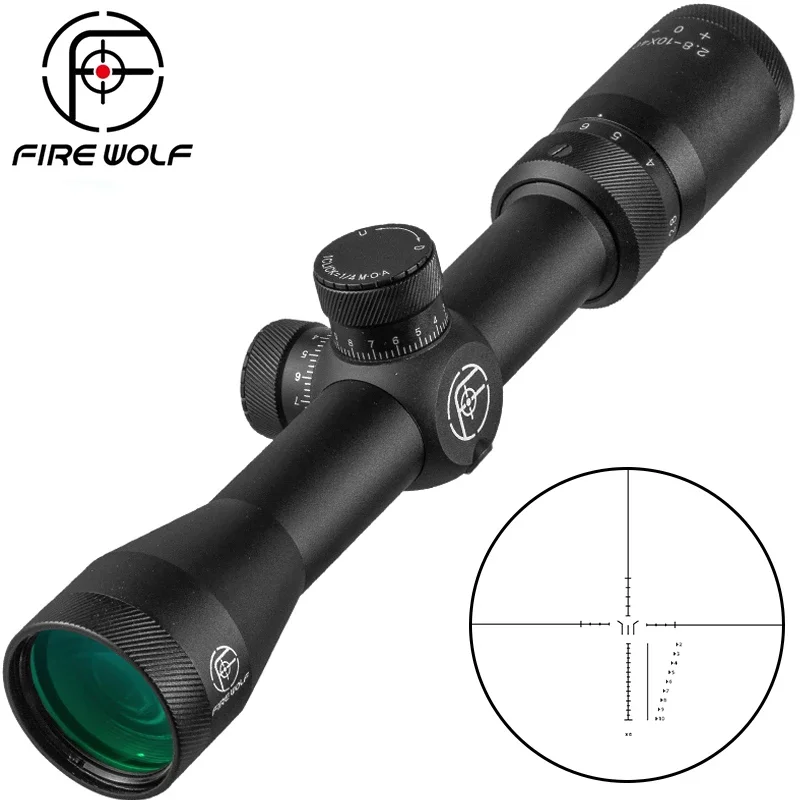 

Fire Wolf 2.8-10X40 Riflescopes Hunting Green Reticle Optical Sight Hunting Rifle Scope Airsoft Air Guns Scopes