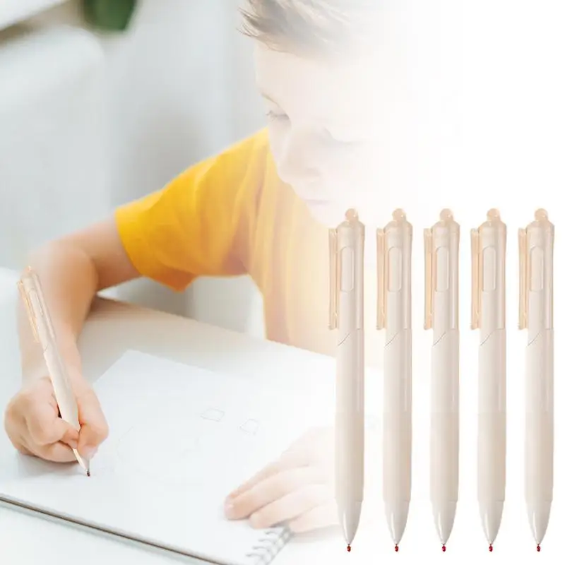 Canetas esferográficas Stylish Black Ink, canetas signature business, ponto médio, canetas portáteis de estudo para estudantes, artigos de papelaria para meninos, 5pcs, 0,5mm