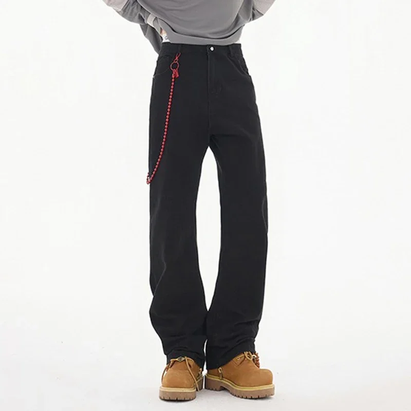 

Винтажные мешковатые повседневные джинсовые брюки, мужские модные прямые повседневные джинсы, мужские удобные широкие уличные джинсовые брюки