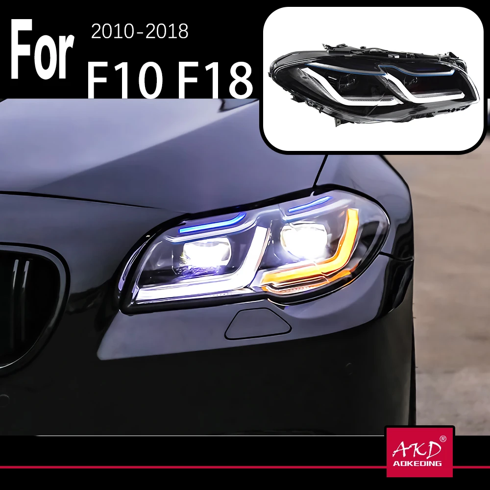 

AKD Car Model for BMW F10 LED Headlight Projector Lens 2010-2016 F18 520i 525i 530i F11 Front DRL Signal Automotive Accessories