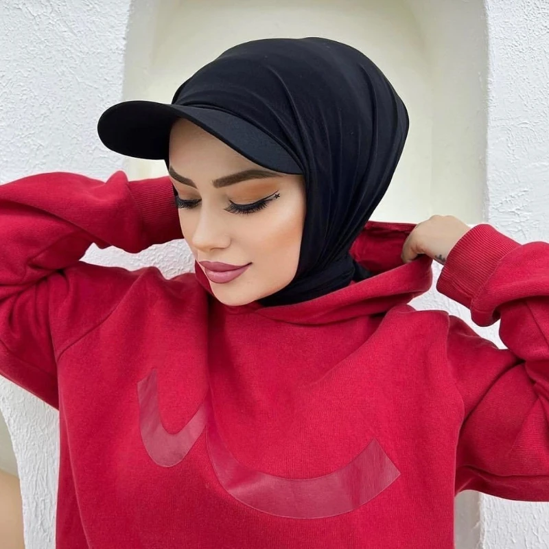 New Instant Hijabs Chiffon Hijab Cap for Women Bonnet Voile Muslim Fashion Scarf Wrap Baseball Caps Bandana Hijab Bonnet Turban