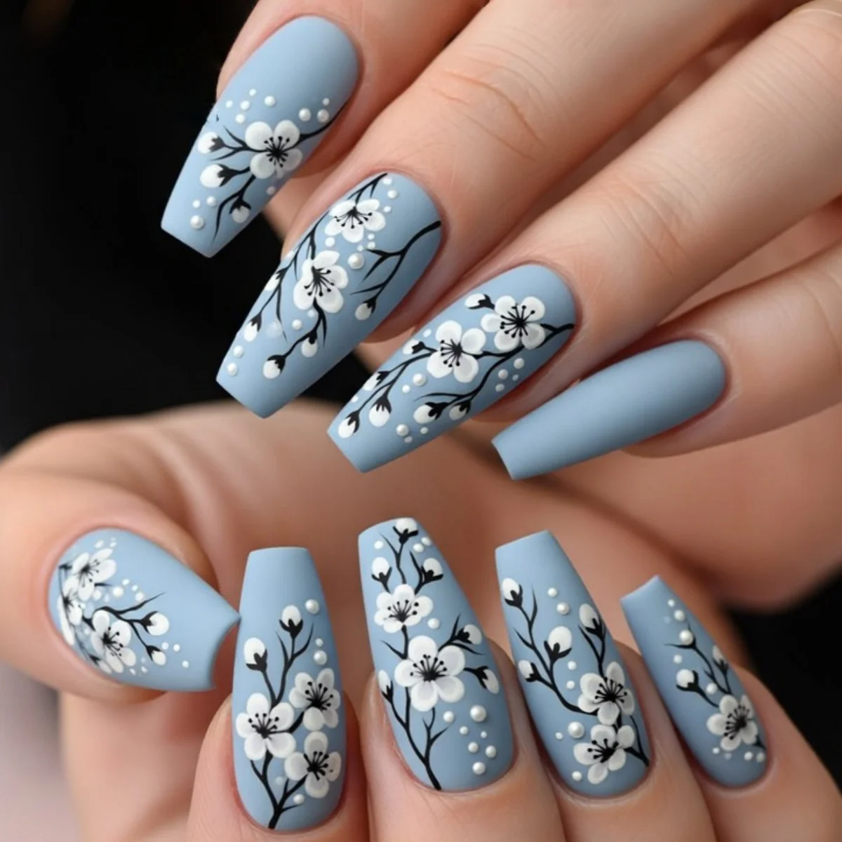 

24Pcs fake armor piece haze blue ink plum blossom wearing armor, perfect gift for women, birthday gift, holiday gift