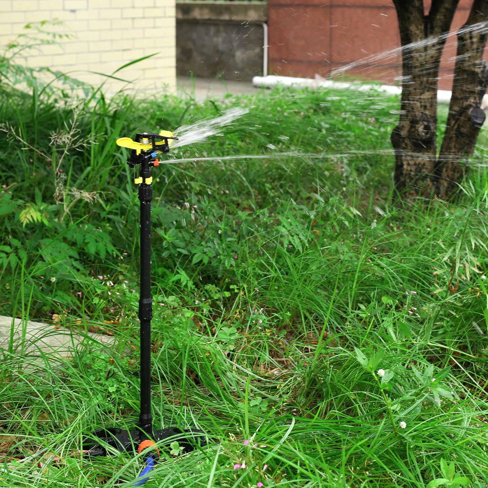360 Degree Rotating Sprinkler Lawn Garden Irrigation Sprinkler With Base Extended Support Watering Lawn Plants Garden Tools
