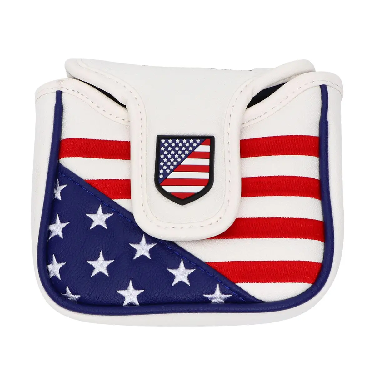Golf Flag Head Cover Mallet Putter Cover PU Dustproof USA Flag Style Square Heads Golf Accessories