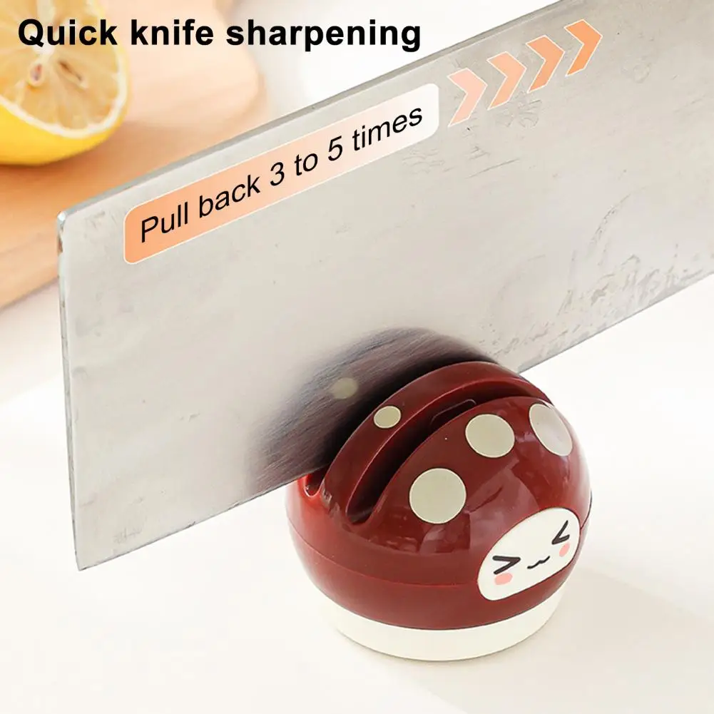 Tungsten Steel Sharpener Cartoon Suction Cup Knife Sharpener with Tungsten Steel Blades Portable Non-slip Kitchen Gadget 4-stage