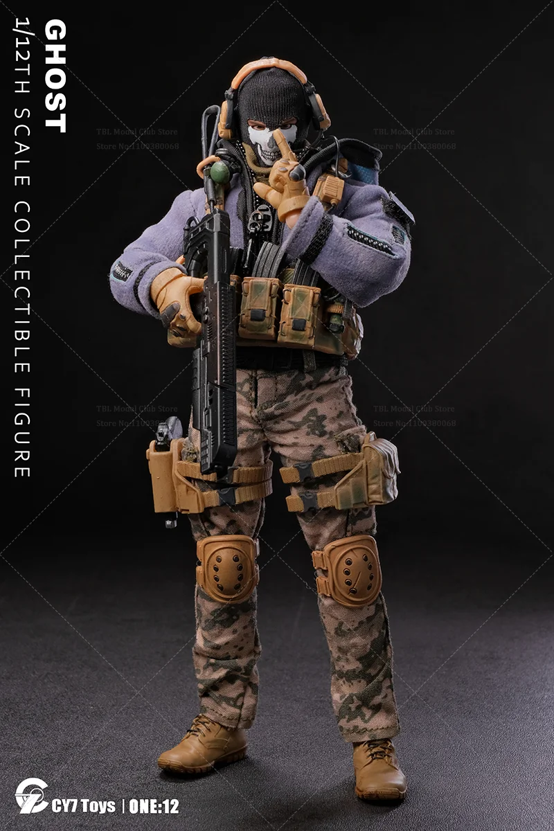 قبل الأسهم CY7 اللعب 1/12 مقياس شبح العاملين العسكريين 6 بوصة مجموعة كاملة عمل الشكل الجندي نموذج المتحمسين الارتفاع حوالي 15 سنتيمتر #6