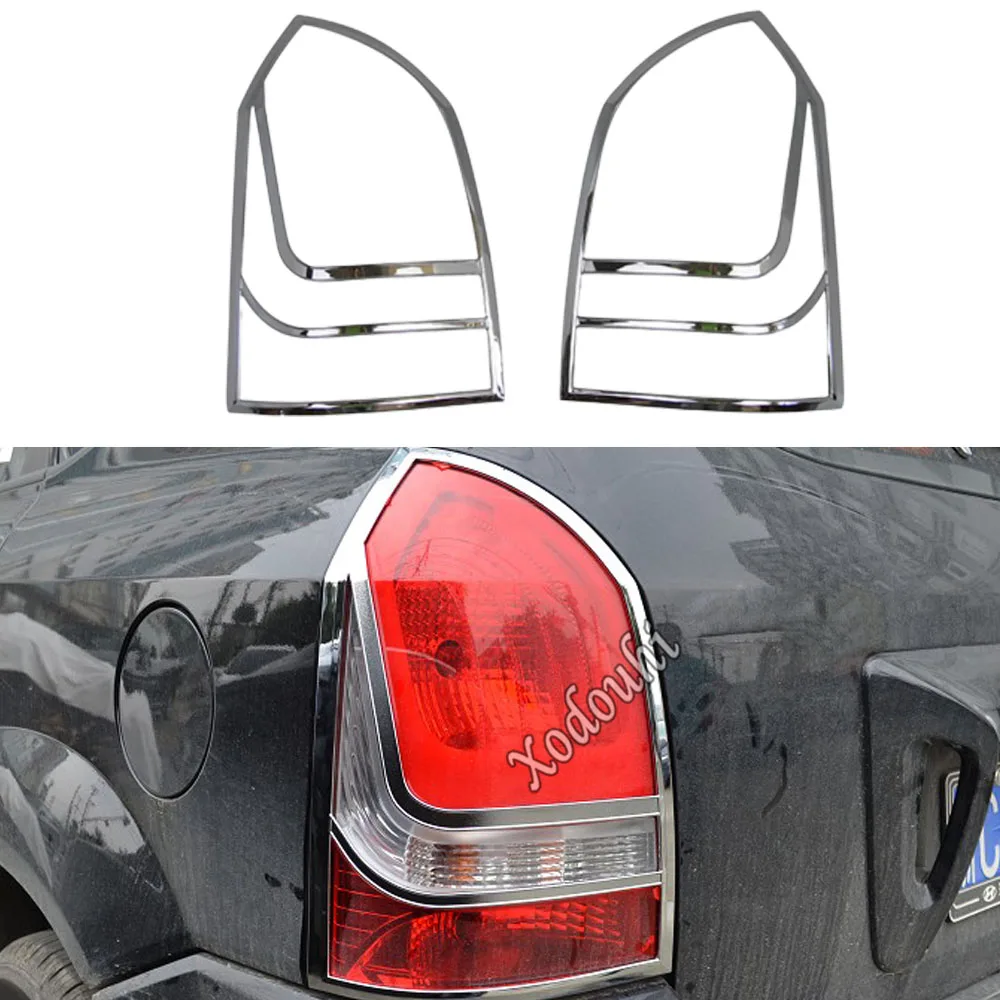 

Car Detector ABS Chrome Cover Trim Back Tail Rear Light Lamp Frame Parts Eyebrow 2PCs For Hyundai Tucson 2013 2014