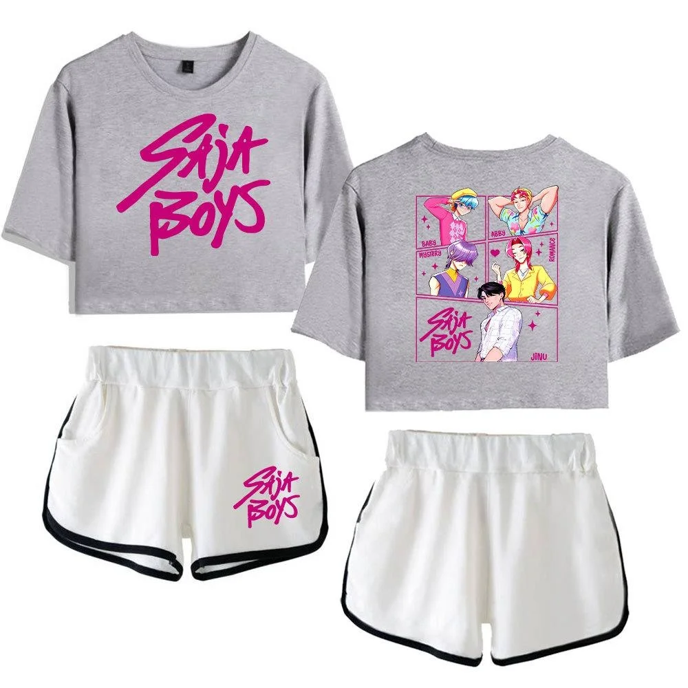 Faionable K Demon s Outfit Haut d'été pour femme avec ombrage Exposition ort Sve orts Princ Sle Casual...