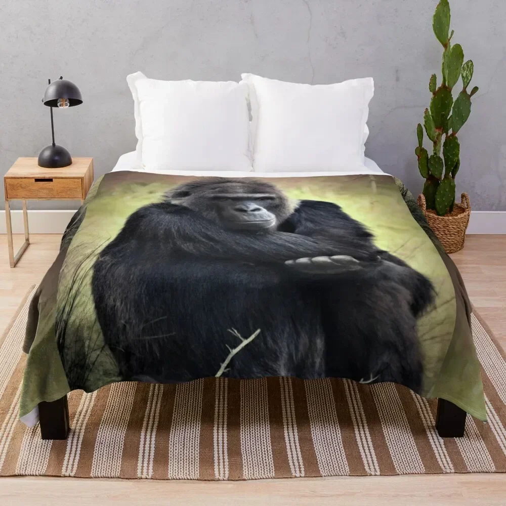 

Gorilla Throw Blanket Travel Size Cozy Blanket for Plane Train