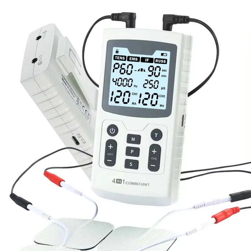 4 in 1 Combo  Interferential Current Russian Stimulation EMS Tens Machine Physiotherapy