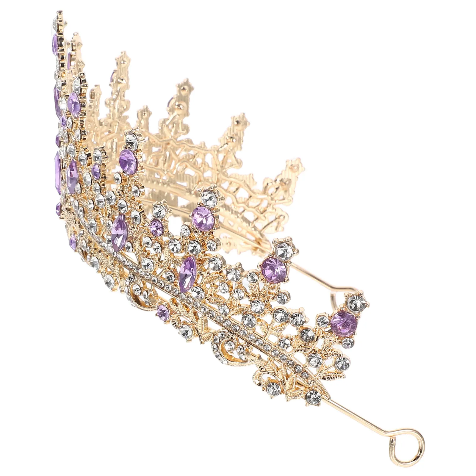 Rhinestone Hair Crown for Women Bridal Wedding Headpiece European Baroque Style Crystal Tiara Prom Birthday Party Quinceanera