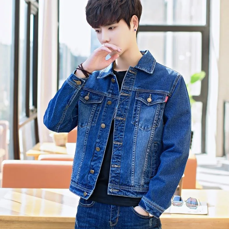 

Casual Slim Male Jean Coats Menswear Low Price High Quality Trendy Joker of Fabric on Board Y2k Autumn Men's Denim Jacket Short