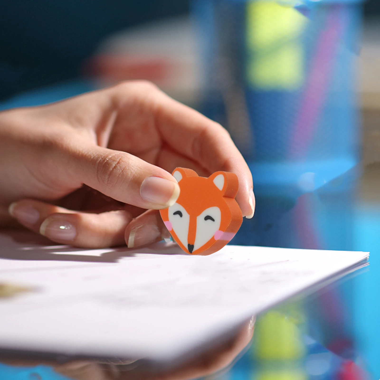 

50pcs Little Fox Erasers Adorable Cartoon Animal Shaving Orange Bulk Classroom Rewards School Supplies Fox Eraser Student Gifts
