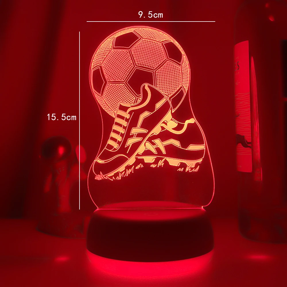 New 3d Illusion Kids Night Light Football 7 Colors Changing Nightlight for Child Bedroom Atmosphere Soccer Room Desk Lamp Gifts