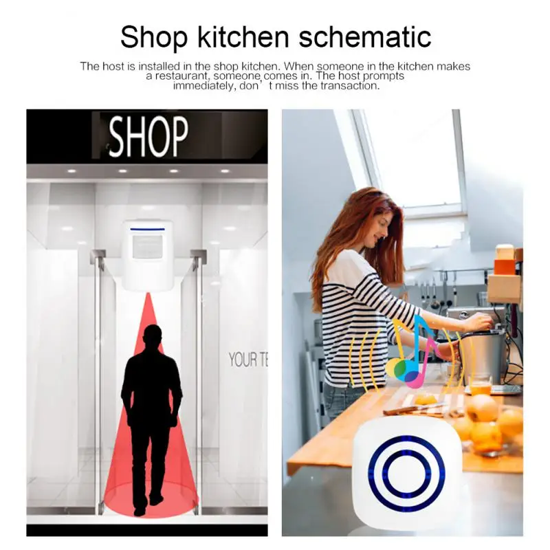 نظام أمان منزلي ، فعال ، موثوق ، متقدم ، مريح ، مستشعر حركة لاسلكي ، نظام إنذار ، 1-8