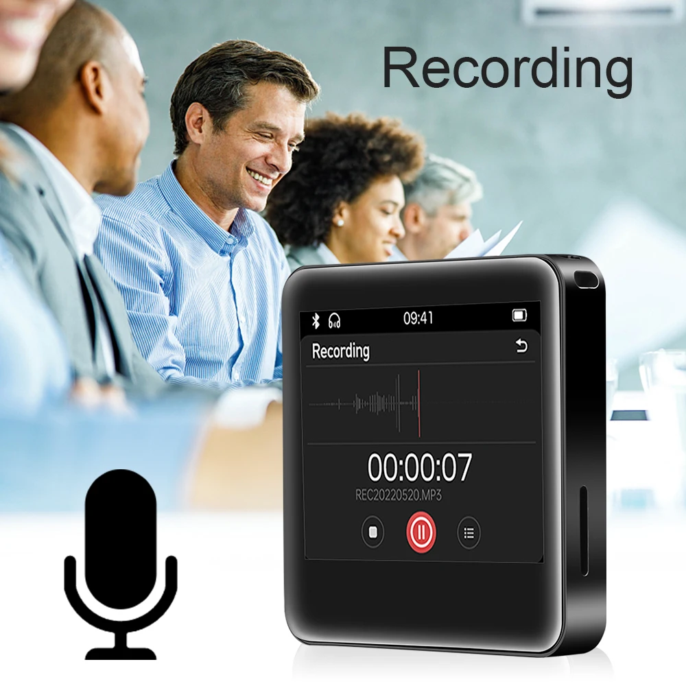 4GB 2.4 Inch Touch Screen Bluetooth 5.0 MP3 Player, HiFi Music Player with Speaker/FM Radio/Recorder/Ebook/Picture 2024 NEW