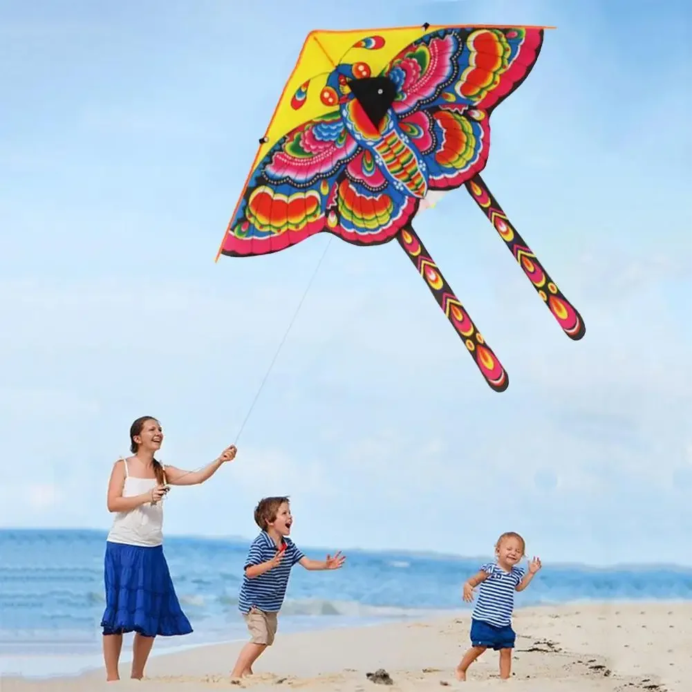 

90cm Traditional Butterfly Kite Medium Colorful Butterfly Styles Foldable Kite Recreation Outdoor Toys for Kids Random Kites Toy