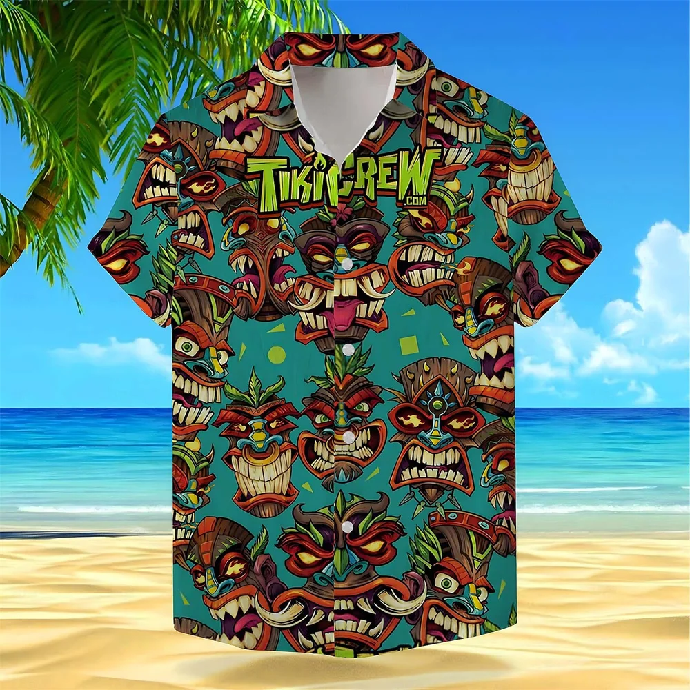 

Ethnic Style Maya Hawaiian Shirt Man 3d Print Casual Fashion Men's Shirt Short Sleeved Loose Breathable Men Clothing Top Summer