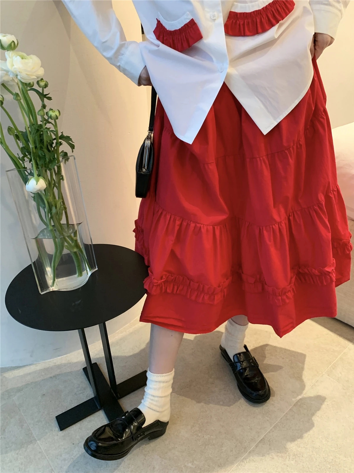 

LXLILIUM Heavy Industry CG Pleated Laser Cut f Skirt Women's Premium Faion Spring Other 00% Material Skirt