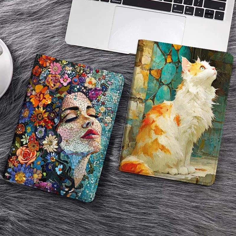

Flower Woman Face Art Tablet Case For Samsung Tab Galaxy S6 S11 A A7 A8 A9 A11 10.1 10.4 10.5 Plus Lite Gift