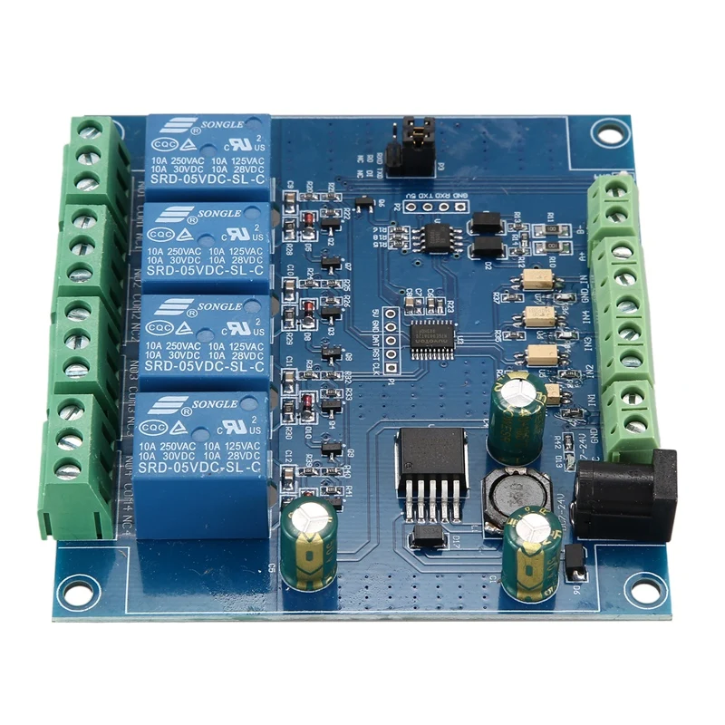 Modbus Rtu 4 Ch Relay Module Input 485 Ttl Uart Communication 4-Channel Input 7-24V Relay Module