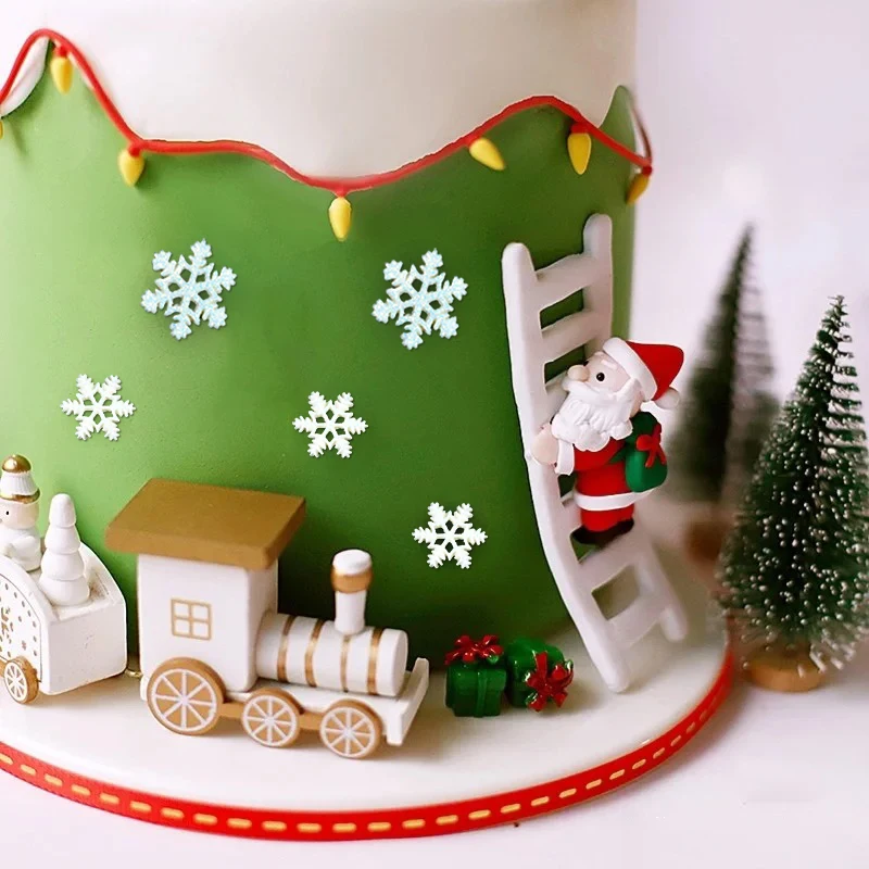 Mini Size 20Pcs Resin Snowflake Ornament Christmas Ornament Decorations for Home Xmas Ornament Artificial Snowflake Decor