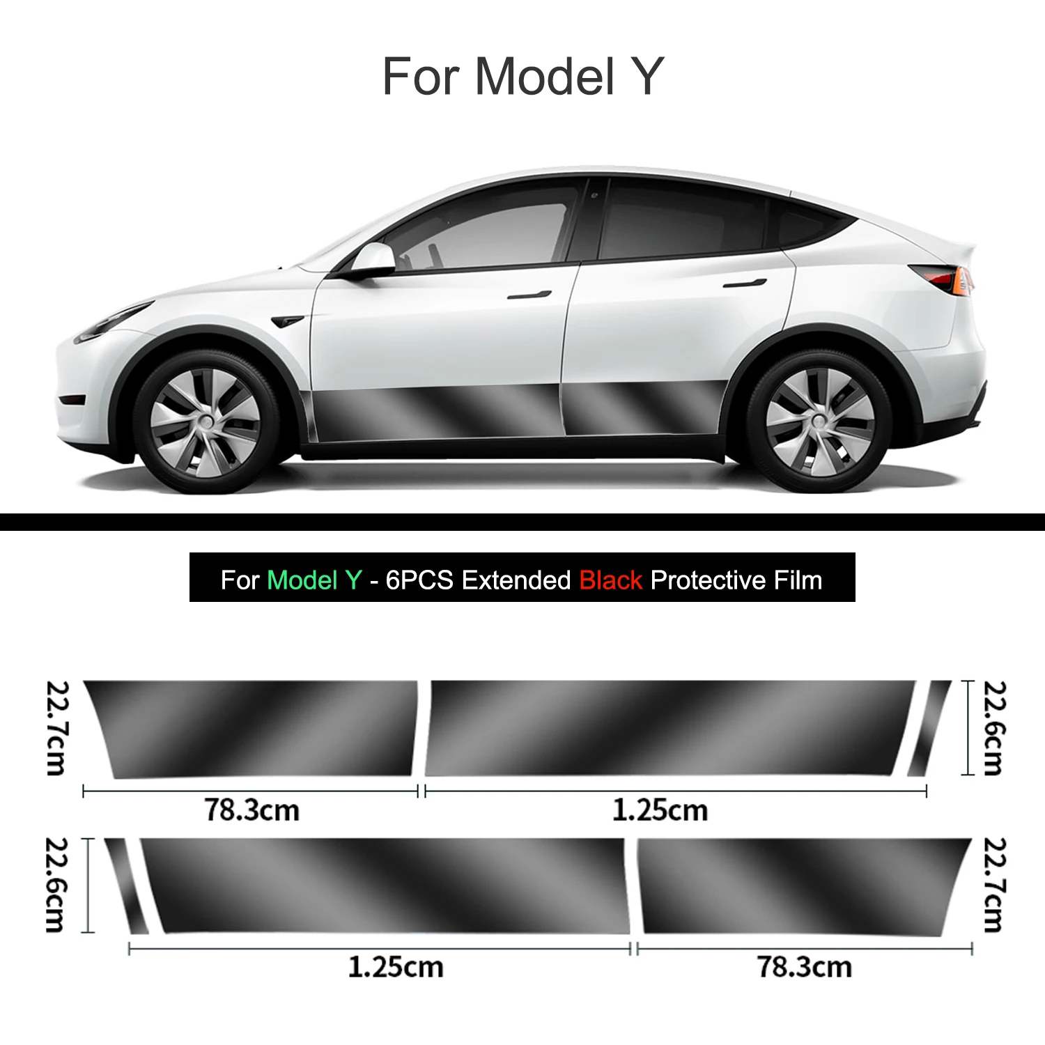 Schwarze TPU-Karosserieschutzfolie, unsichtbar, für Tesla Model 3/Y 2017-2026, Vorder- und Hecktür, erweitertes transparentes Auto-Schutzfolien-Set – Detail 9