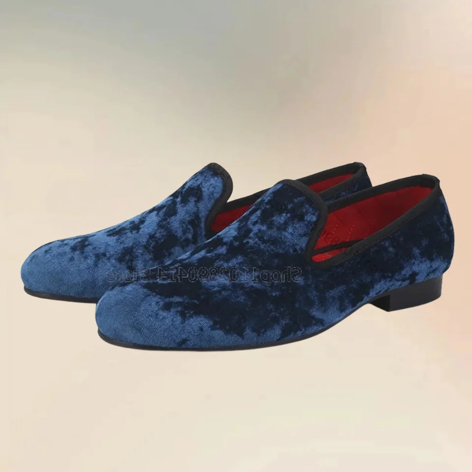 

Multi Colors Velvet Men Loafers Fashion Comfort Slip On Men Shoes Novel Handmade Party Feast Banquet Big Size Men Casual Shoes