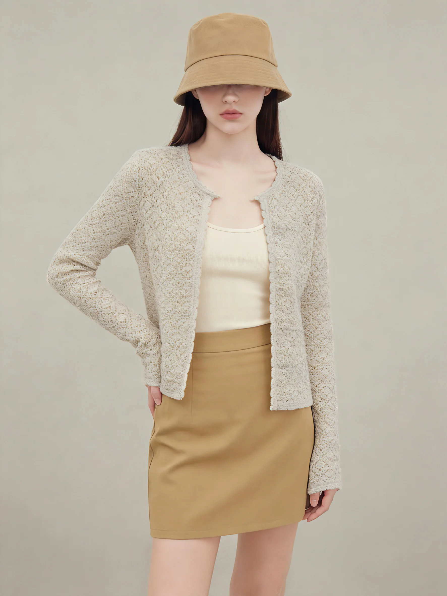 

Весенний модный женский вязаный кардиган с пайетками, ажурный, на одной пуговице, свободного кроя, повседневный, из полиэстера