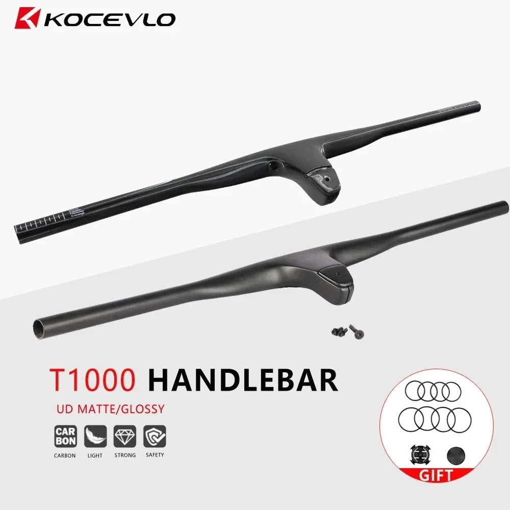 KOCEVLO T1000 Full Carbon Fiber Integrated MTB Bicycle Handlebar Riser -12°degree 740mm Titanium Screw XC MTB ENDURO Accessories