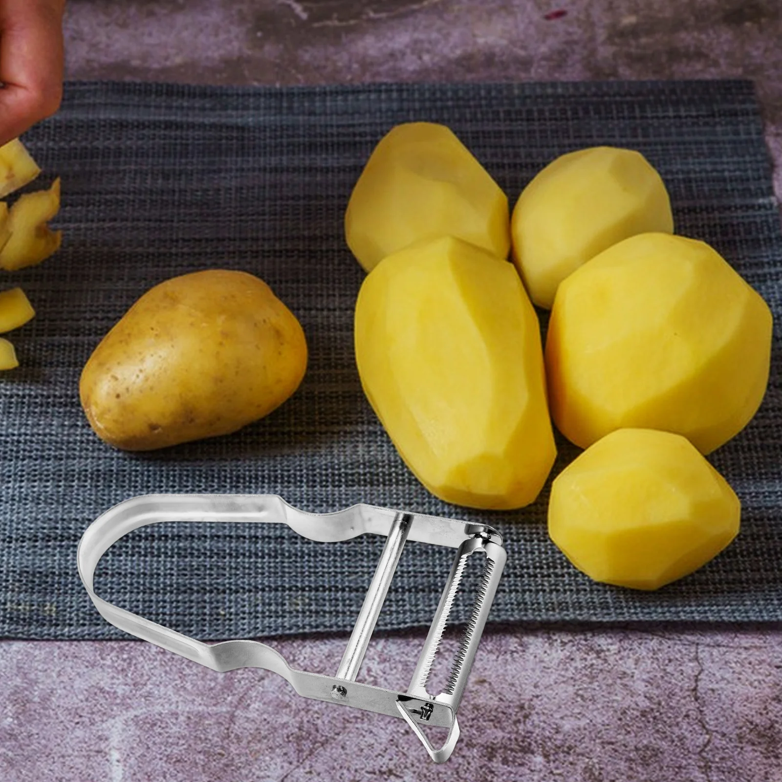 

2Pcs Sturdy Stainless Steel Potato Peeler Comfortable Non Slip Design for Kitchen Use with Vegetables Fruits Vegetable Peeler