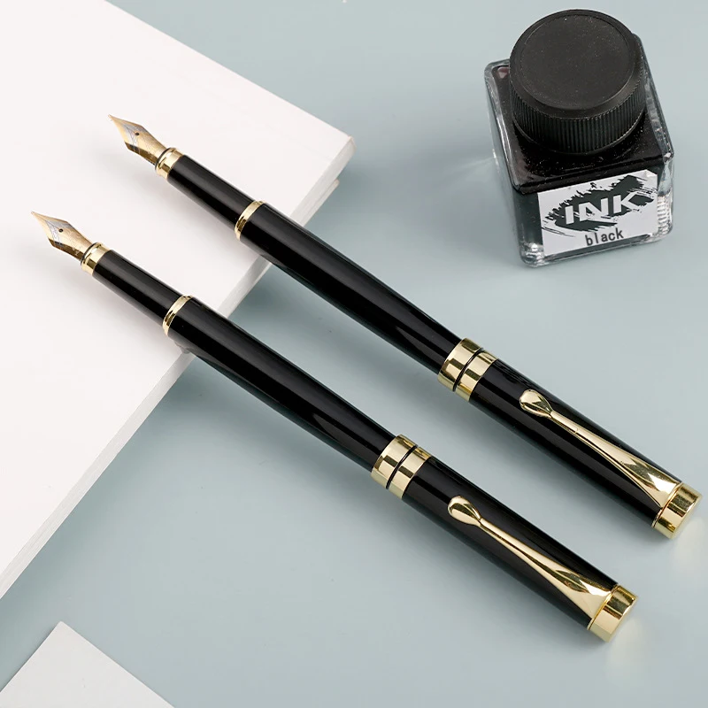 Custom Engraving Fountain Pen Golden Text School Supplies 2024 Stationery Men Luxury High Quality Writing Office Metal Pretty