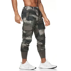 Men's Camo Sport Casual Cargo Pants Man Quick Dry Gym Fitness Joggers Running Workout Trousers Sweatpants Bottom Male Costume