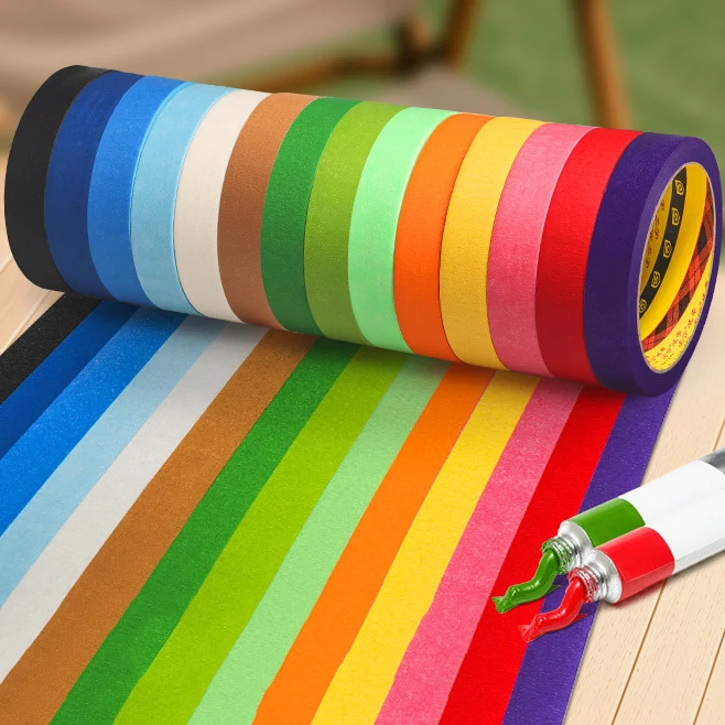 20M Colored Paint Masking Tape, Colored Painter's Tape For Arts & Crafts, Labeling And Coding - Art Supplies Party Tape