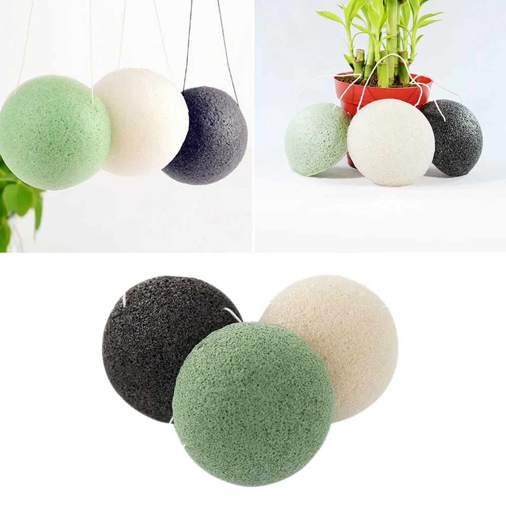 3 قطعة إسفنجة لطيفة لغسل الوجه، إسفنجة تنظيف مستديرة للوجه للعناية بالبشرة، إزالة الرؤوس السوداء، تقشير يومي #4