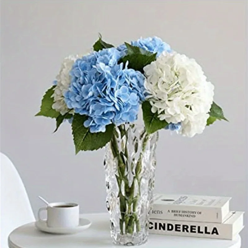 3/5Pcs Large Real Touch White Artificial Hydrangea Aesthetic Wedding Party Table Outdoor Home Decor