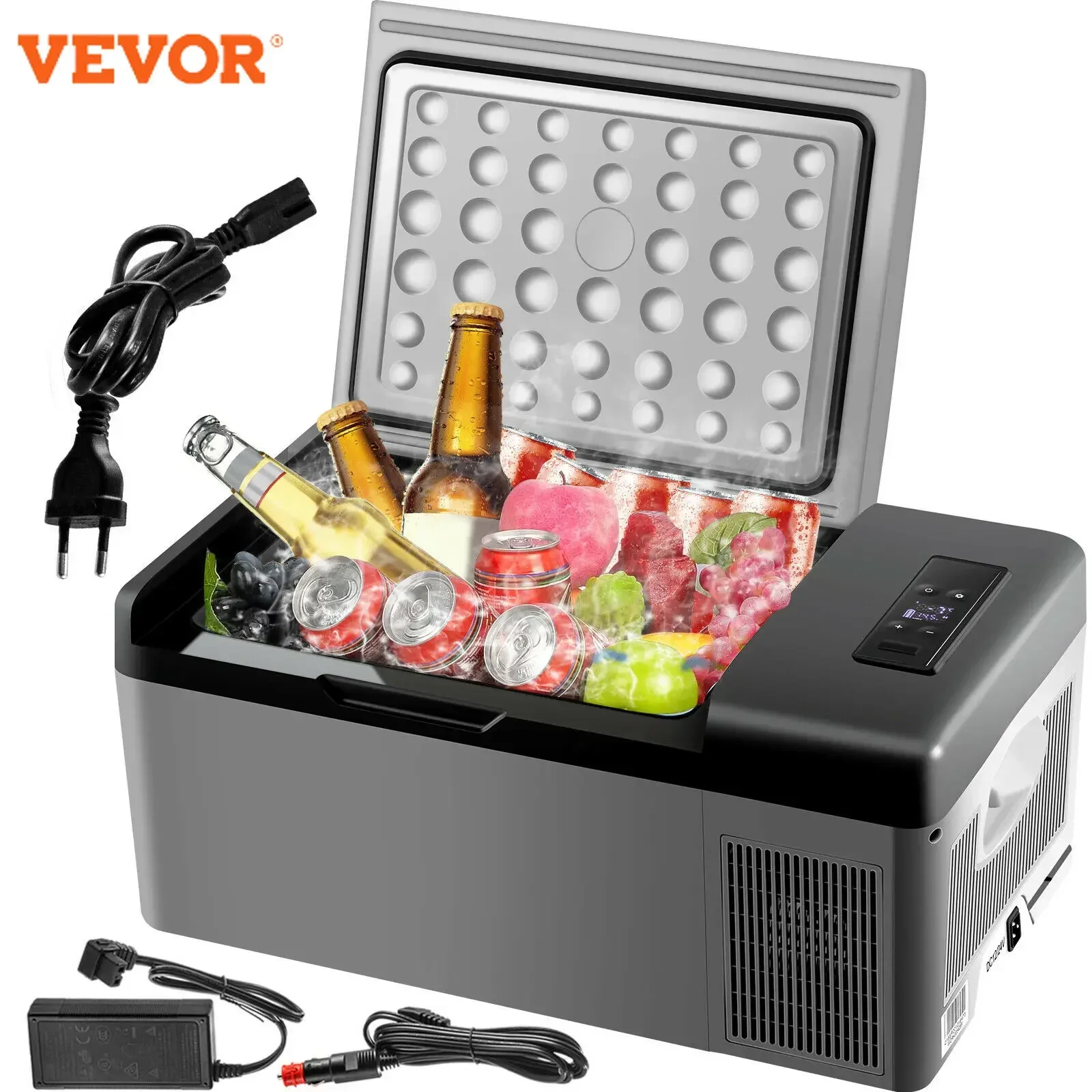 VEVOR Portable Car Freezer 15L Car Refrigerator 12v/24v Refrigerator Compressor Cooler for Traveling Camping Outdoor Activities