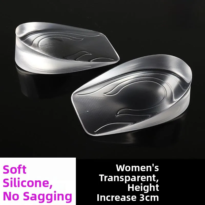 Bionic Invisible Heightening Shoe Inserts Silicone Socks Men's Heel Pads Half Pads 123cm Fitness Examination Face Women's Style