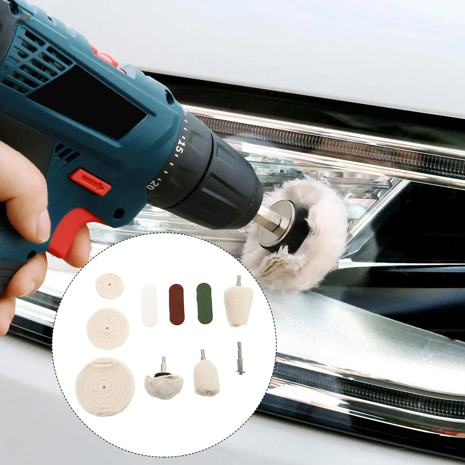 10pcs Polishing Wheel Set with Paste for Drill – Rustproof, Oil-Resistant Cloth Wheels for High-Gloss Grinding