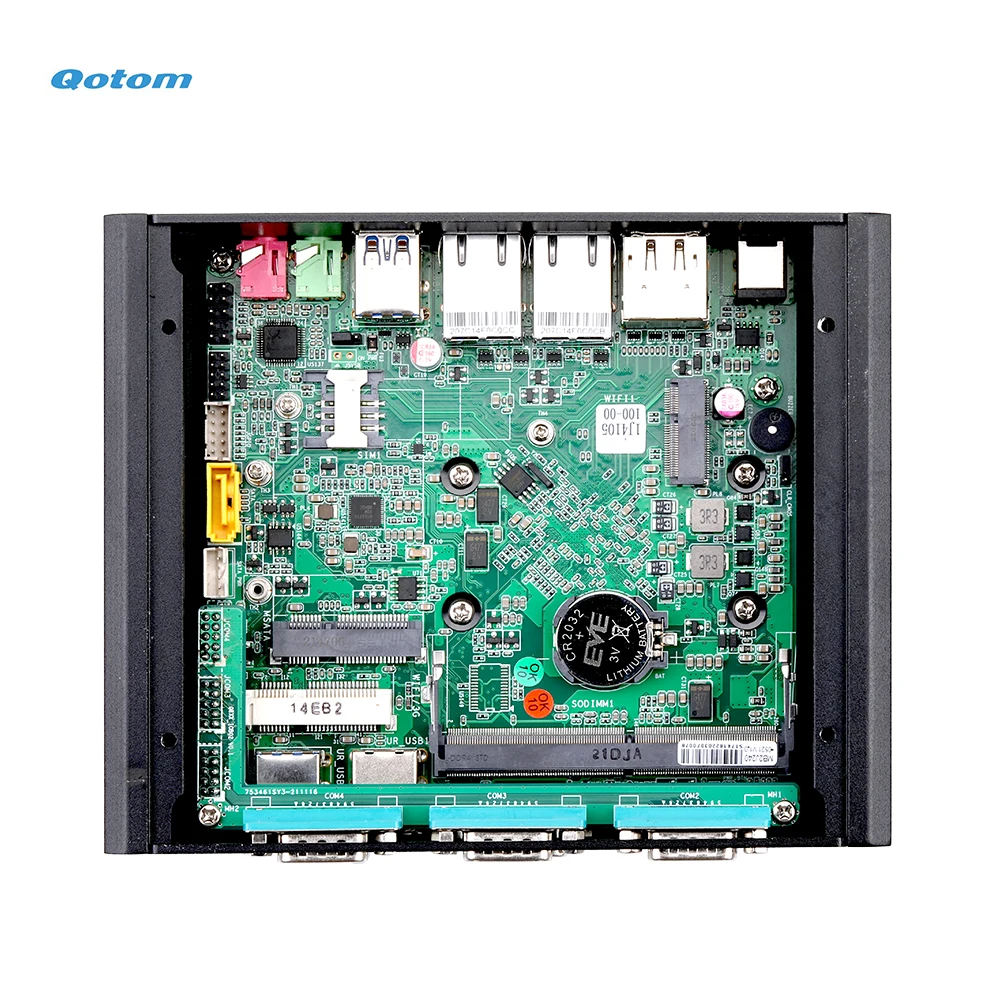 Imagem -04 - Qotom Fanless Mini pc J4125 J4105 Quad Core Executando 24 X86 Mini Industrial Desktop pc Duplo Lan 4x Rs232