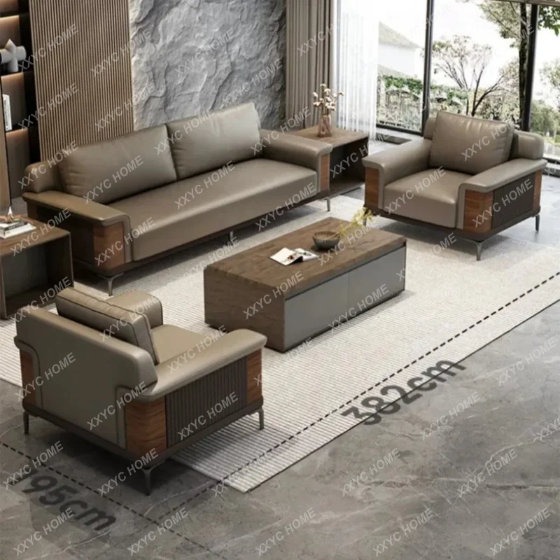 XX  President Coffee Office Sofas Table Combination Chair Person Office Sofas Guest Reception Office Furniture Ambony