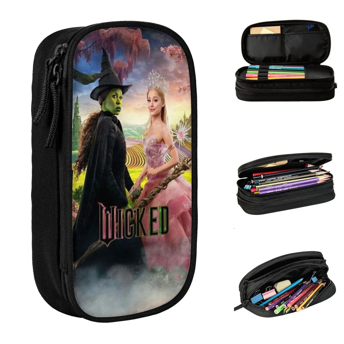 Wicked Movie Glinda и Elphaba Merch Коробка для ручек Косметичка для детей Музыкальный пленочный чехол для ручек Удивительный подарок