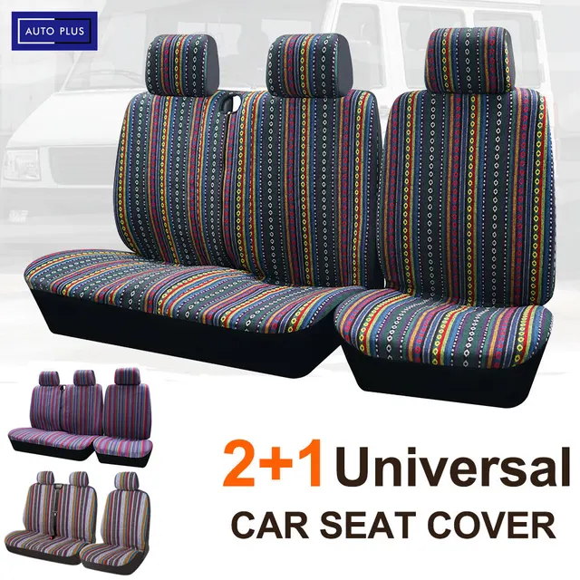 2+1 Uniwersalne pokrowce na fotele samochodowe w paski do Iveco Daily do Ford Transit do Sprinter 02 do Opel Vivaro 2006