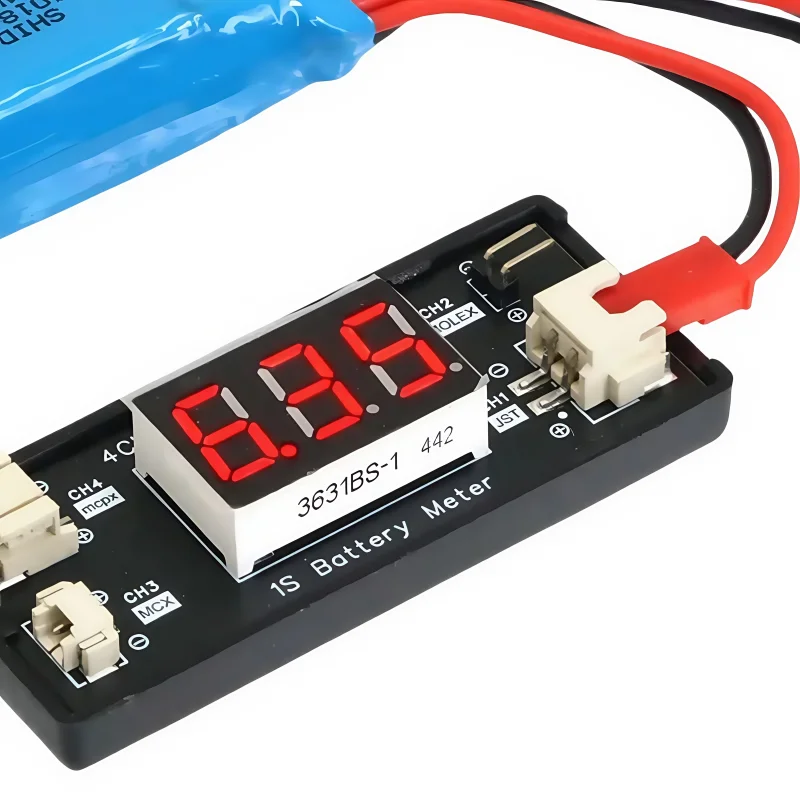 1S 전자 디스플레이를 갖춘 1S 리튬 배터리 전력 테스터는 원격 제어 액세서리 FPV 드론에 적합합니다.